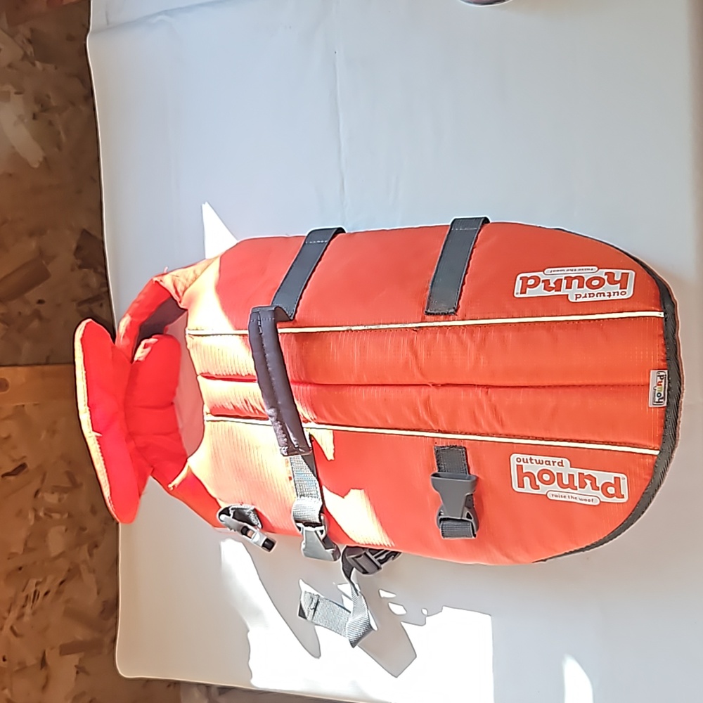 Outward Hound Granby Splash Life Jacket Size Medium Orange/Gray